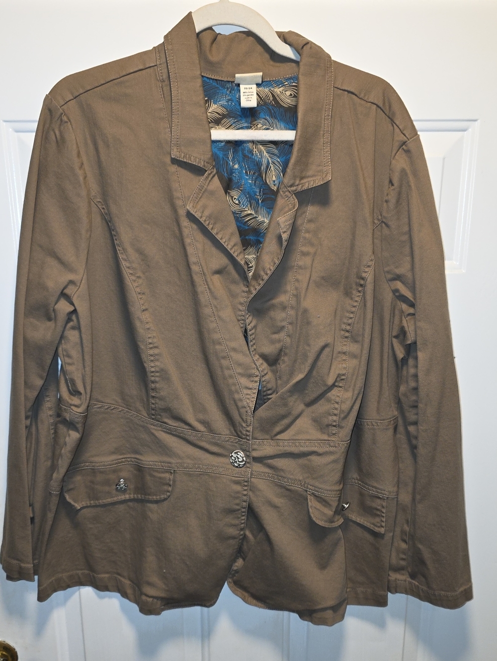 Venezia Brown Lightweight Blazer/Jacket with Blue Lining